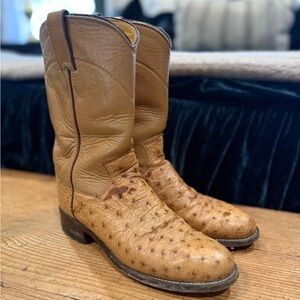 Justin Ostrich Western Boots